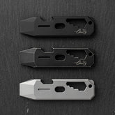 T042 Cyber Bison EDC Pry Bar Titanium Alloy Multitool(Silver Sandblasted)